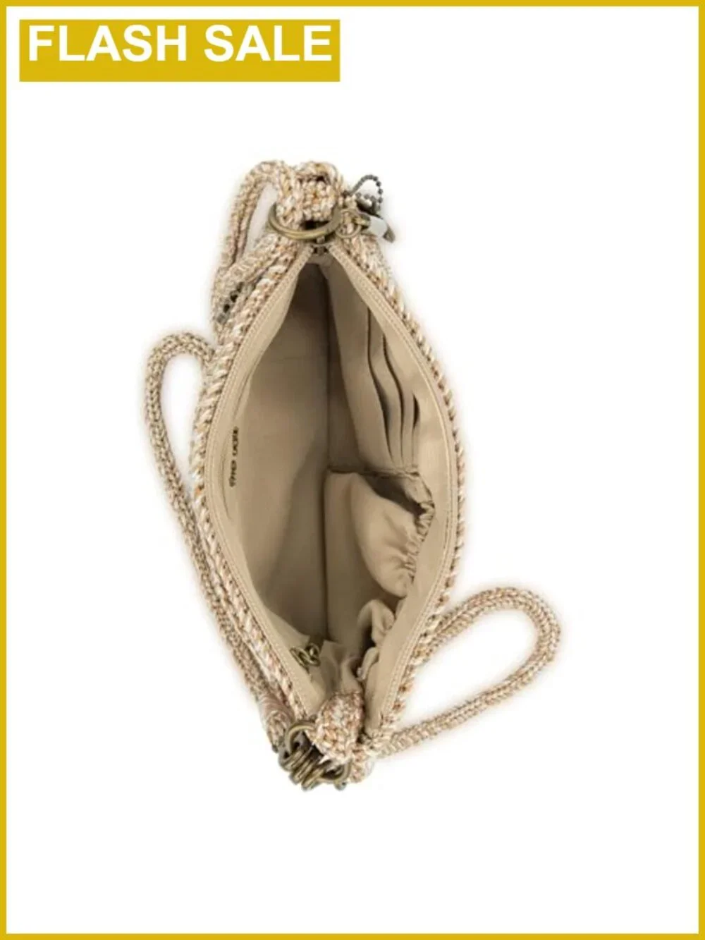 Hand Crocheted Wristlet Purse with Zipper Pockets - Vegan Certified Recycled